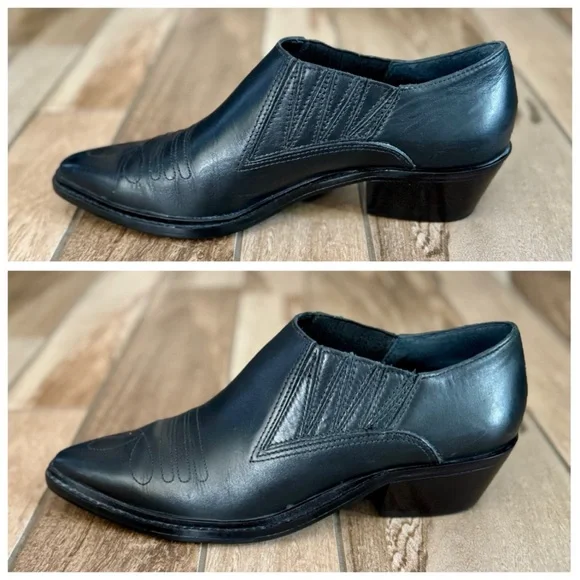 GIANNI BINI Let’s Dance Embroidered Leather Western Booties, Black sz. 8M - Picture 12 of 14